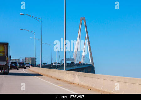 Arthur Ravenel. Jr. Bridge, Charleston, Carolina del Sud. Foto Stock