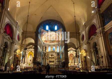 Chiesa di San Rocco chiesa di Venezia Arte a soffitto interno altare maggiore Foto Stock