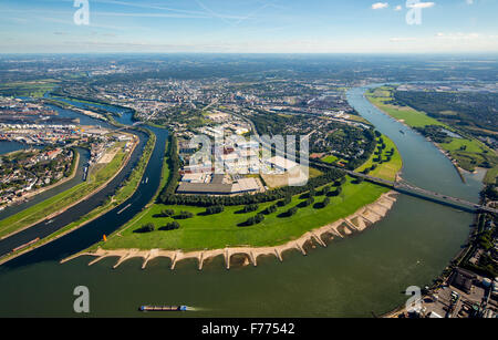 Campo di Kassel, Rhein, Duisport, porto industriale, Ruhr Northrhein-Westfalia Germania Europa vista aerea uccelli-eyes view vista aerea Foto Stock