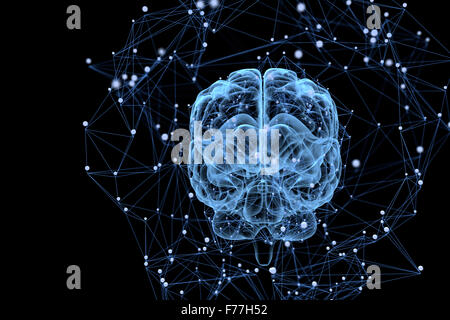 Illustrazione dei processi di pensiero nel cervello Foto Stock