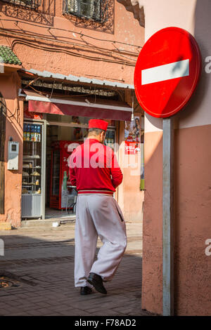 Nessuna voce - episodio su strada nella medina di Marrakech Foto Stock