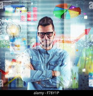 Nerd di finanza Foto Stock