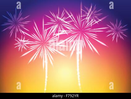 Abstract luminoso sullo sfondo di fuochi d'artificio. Il design del vettore Illustrazione Vettoriale