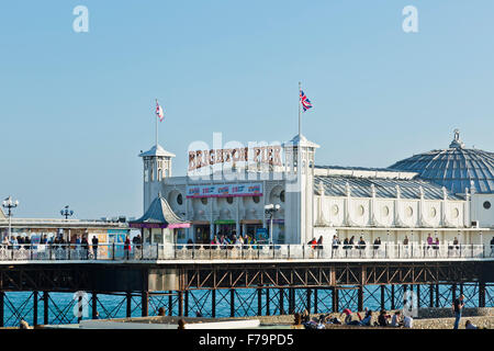 Il Brighton Pier su un giorno Novembers. Foto Stock