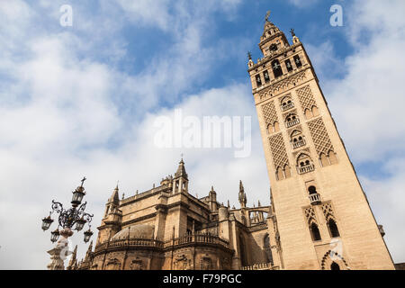Spagna - il campanile della cattedrale di Siviglia,chiamato Giralda Foto Stock