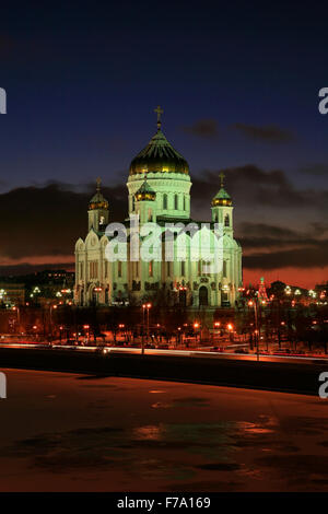 La Cattedrale di Cristo Salvatore durante la stagione invernale a Mosca, Russia Foto Stock