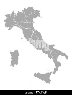 Mappa di Italia Foto Stock