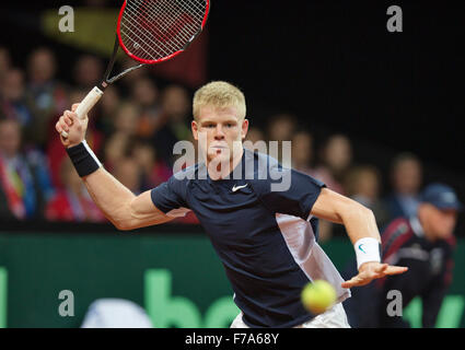 Gent, Belgio, Novembre 27, 2015 il primo match,Coppa Davis finale, Belgium-Great Gran Bretagna, Kyle Edmund (GRB) Credito: Henk Koster/Alamy Live News Foto Stock