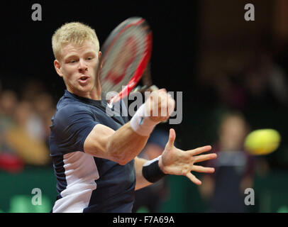 Gent, Belgio, 27 novembre 2015, Coppa Davis finale, Belgium-Great Gran Bretagna, primo match, Kyle Edmund (GRB) Credito: Henk Koster/Alamy Live News Foto Stock