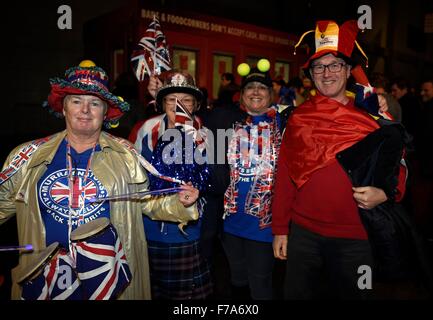 Il Belgio. 27 Nov, 2015. Coppa Davis finale, Gran Bretagna contro il Belgio. Giorno 1 la riproduzione. Belga e i tifosi inglesi Credito: Azione Sport Plus/Alamy Live News Foto Stock