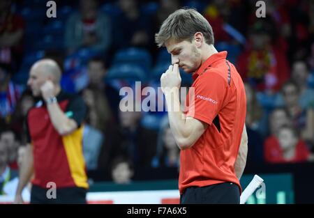 Il Belgio. 27 Nov, 2015. Coppa Davis finale, Gran Bretagna contro il Belgio. Giorno 1 la riproduzione. David Goffin del Belgio Davis Cup team Credit: Azione Plus sport/Alamy Live News Foto Stock