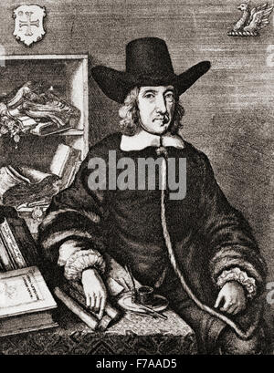 Sir William Dugdale, 1605 - 1686. Antiquario inglese e Herald. Dopo il frontespizio di Dugdale storia della Cattedrale di San Paolo a Londra, 1658. Foto Stock
