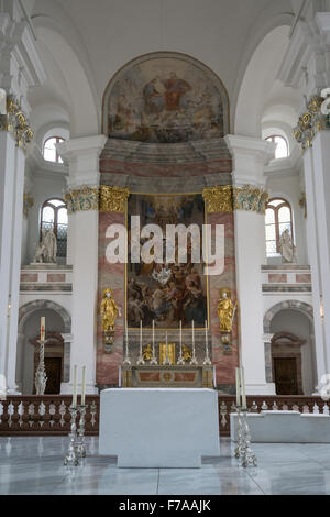 La Chiesa Gesuita, interno, altare, Heidelberg, Baden-Württemberg, Germania Foto Stock