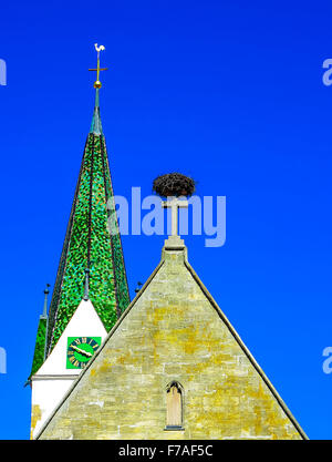 Chiesa di San Giovanni Battista la Chiesa al Marketplace in Bad Saulgau, Alta Svevia, Germania Foto Stock