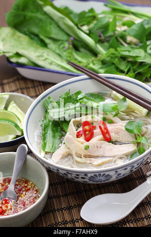 Pho ga, vietnamita riso al pollo noodle soup, cibo vietnamita Foto Stock