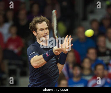 Gent, Belgio, 27 novembre 2015, Coppa Davis finale, Belgium-Great Gran Bretagna, secondo match, Andy Murray (GBR) Credito: Henk Koster/Alamy Live News Foto Stock