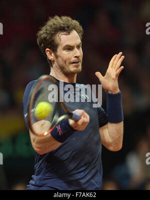 Gent, Belgio, 27 novembre 2015, Coppa Davis finale, Belgium-Great Gran Bretagna, secondo match, Andy Murray (GBR) Credito: Henk Koster/Alamy Live News Foto Stock