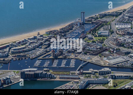 Vedute aeree di Swansea, Wales, Regno Unito Foto Stock