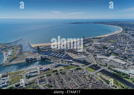 Vedute aeree di Swansea, Wales, Regno Unito Foto Stock
