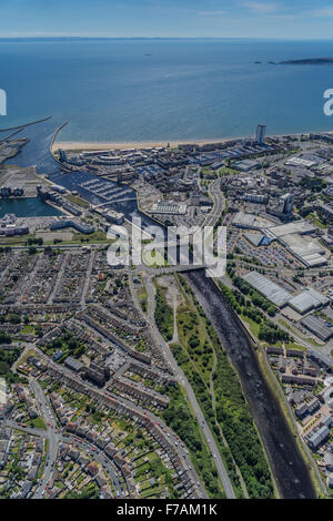 Vedute aeree di Swansea, Wales, Regno Unito Foto Stock