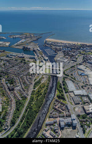 Vedute aeree di Swansea, Wales, Regno Unito Foto Stock