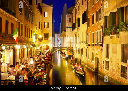 Canal nel quartiere di San Marco a sera, Venezia, Veneto, Italia, UNESCO Foto Stock