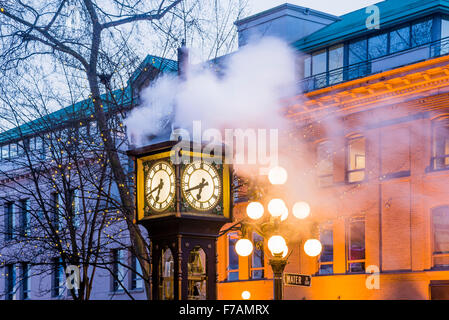 Il vapore orologio, Gastown, Vancouver, British Columbia, Canada Foto Stock