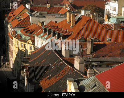 Repubblica Ceca, Praga, tetti Foto Stock