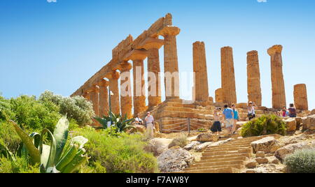 Tempio di Hera nella Valle dei Templi (Valle dei Templi, Agrigento, Sicilia, Italia UNESCO Foto Stock