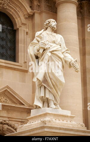 Dettaglio dell'architettura del la barocca Cattedrale o Duomo di Siracusa (Siracusa), Sicilia, Italia UNESCO Foto Stock