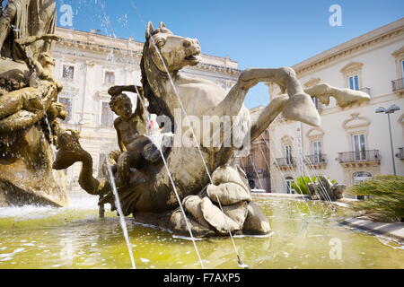 Fontana Diana, Siracusa, Sicilia, Italia UNESCO Foto Stock