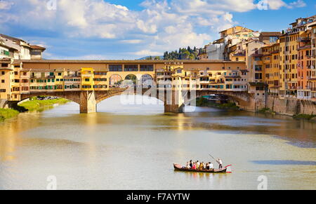 Ponte Vecchio, Firenze Città Vecchia, Toscana, Italia Foto Stock