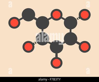 Mannosio (D-mannosio) molecola di zucchero. Epimero del glucosio. Stilizzata di scheletro di formula (struttura chimica). Gli atomi sono mostrati come Foto Stock