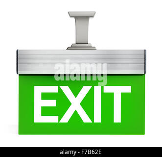 Segnale di uscita isolata su sfondo bianco Foto Stock