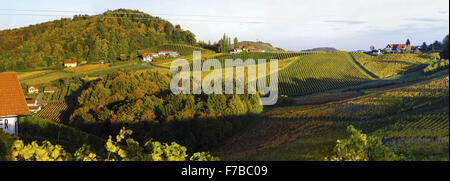 Suedsteirische Weinstrasse, sud della Stiria via del vino in autunno, Austria, la Stiria, sud della Stiria Foto Stock