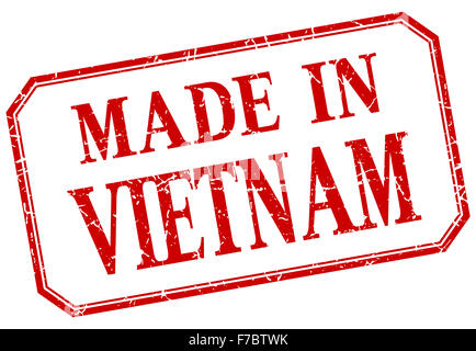 Vietnam - made in red vintage etichetta isolato Foto Stock