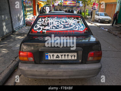 Auto decorate per Ashura celebrazione sciita, Lorestan Provincia, Khorramabad, Iran Foto Stock