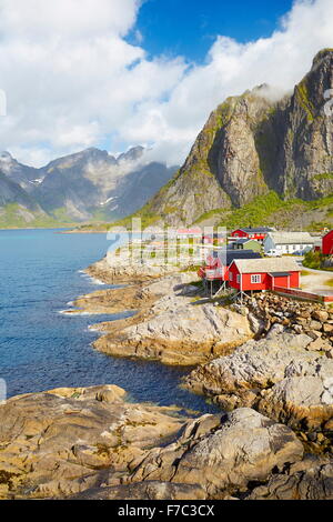 Isole Lofoten paesaggio, Moskenes, Norvegia Foto Stock