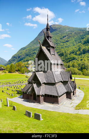 Borgund doga Chiesa Sogn og Fjordane, Norvegia Foto Stock