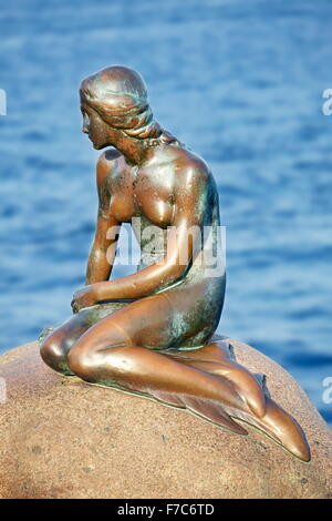 La statua della Sirenetta, Copenhagen, Danimarca Foto Stock