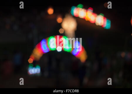 Abstract luci sfocate in Loy Krathong festival, stock photo Foto Stock