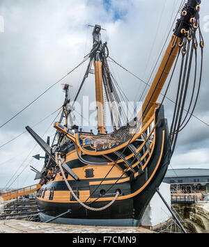 HMS Victory al Dockyard Museum, Portsmouth, Hampshire, Inghilterra Foto Stock