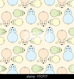 Modello senza giunture, funny orsi, vista dall'alto Foto Stock