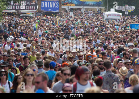 Glastonbury Festival 2015 Folla Foto Stock