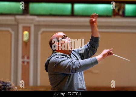 Conduttore a condurre una prova. close up. Foto Stock