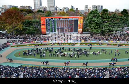 Tokyo, Giappone. 29 Nov, 2015. Shonan Pandora (15), jockeyed da Kenichi Ikezoe vince il trentacinquesimo Japan Cup a Tokyo Racecourse nella città di Fuchu in Tokyo Occidentale. Novembre 29, 2015. Foto di: Ramiro Agustin Vargas Tabares. © Ramiro Agustin Vargas Tabares/ZUMA filo/Alamy Live News Foto Stock