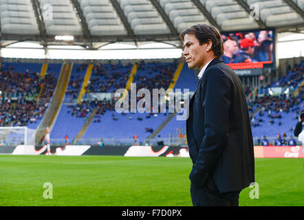 Roma, Italia. 29 Nov, 2015. Rudi Garcia durante il campionato italiano di una partita di calcio A.S. Roma vs A.C. Atalanta nello Stadio Olimpico di Roma, il 29 novembre 2015. Credito: Silvia Lore'/Alamy Live News Foto Stock