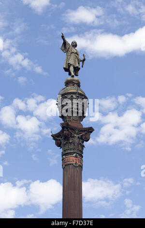 Il monumento di Colombo a Barcellona Foto Stock