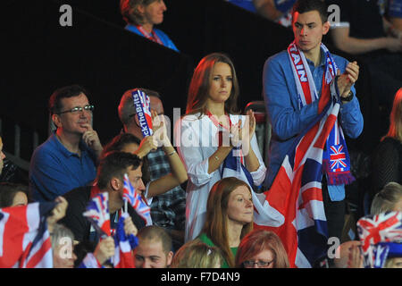 Il Belgio. 29 Nov, 2015. Coppa Davis finale, Gran Bretagna contro il Belgio. Il giorno finale single. Andy Murray la moglie (GB) kim murray nella folla © Azione Sport Plus/Alamy Live News Foto Stock