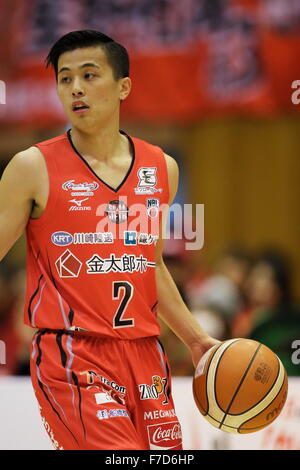 Yuki Togashi (jet), 29 novembre 2015 - Basket : National Basketball League 'NBL' 2015-2016 tra getti di Chiba 99-69 Nishinomiya cicogne in città Yachiyo palestra, Chiba, Giappone. (Foto di AFLO SPORT) Foto Stock